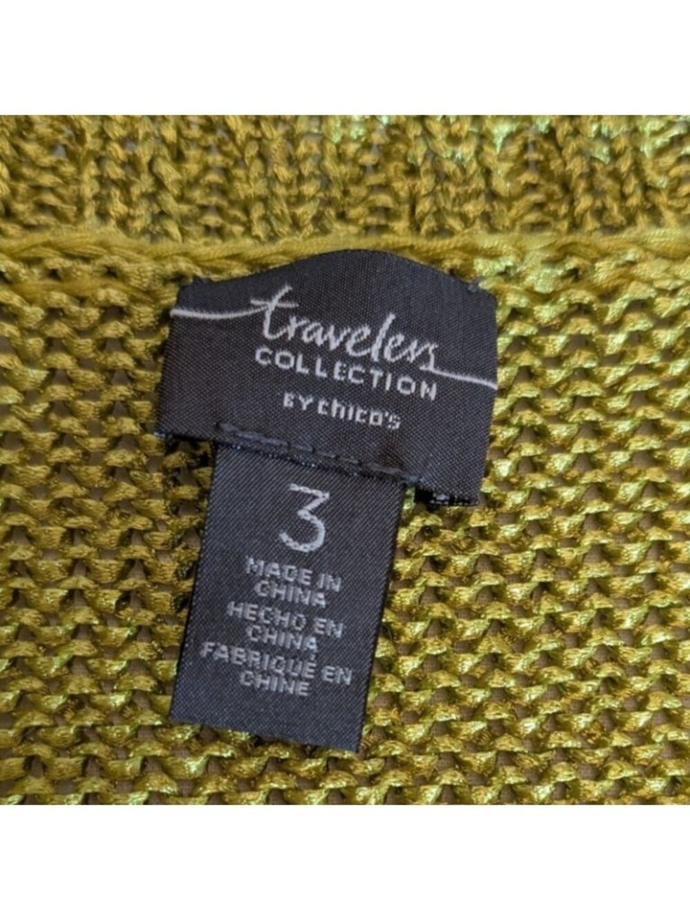 Chicos Travelers Collection Open Front Cardigan Sweater Chicos Size 3 US XL/16 - Picture 3 of 10